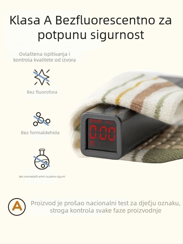 Dječje podne čarape s anti-slip točkicama, srednja cijev, srednja debljina, prugasti ili jednobojni uzorak, pamuk