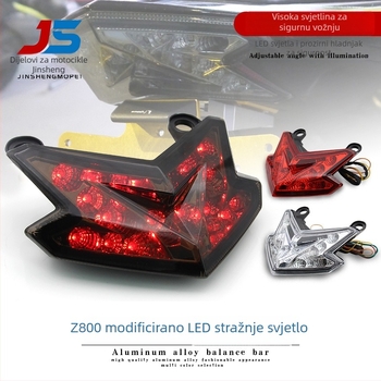 LED stražnje svjetlo za motocikl s integriranim pokazivačima smjera, 12V, 5W, ABS plast, Kawasaki Z800 (2013–2015) i ZX6R/Z125 kompatibilno