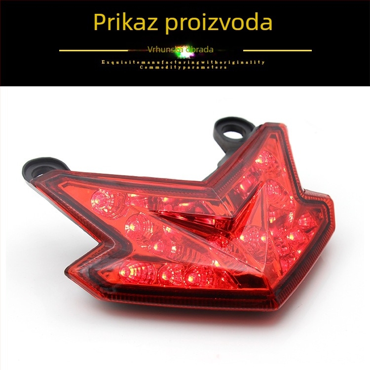 LED stražnje svjetlo za motocikl s integriranim pokazivačima smjera, 12V, 5W, ABS plast, Kawasaki Z800 (2013–2015) i ZX6R/Z125 kompatibilno