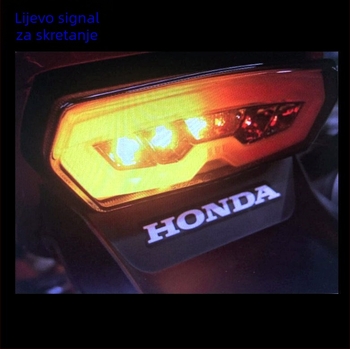 Motociklističko LED stražnje svjetlo s kočnicom i pokazivačem – WD003, 12V, 8W, 200 lm, kompatibilno s CBR650F, CTX700, MSX125
