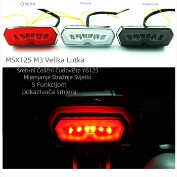 Motociklističko LED stražnje svjetlo s kočnicom i pokazivačem – WD003, 12V, 8W, 200 lm, kompatibilno s CBR650F, CTX700, MSX125