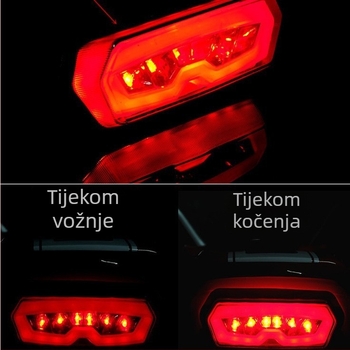 Motociklističko LED stražnje svjetlo s kočnicom i pokazivačem – WD003, 12V, 8W, 200 lm, kompatibilno s CBR650F, CTX700, MSX125