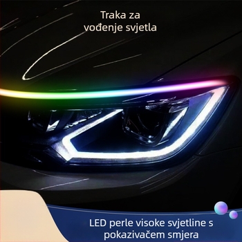 Auto LED prednje dnevno svjetlo sa signalom skretanja, 12V, 10W, 0,25A, ljepilo montiranje na prednjoj maski, Symphony svjetlosni vodič trakica