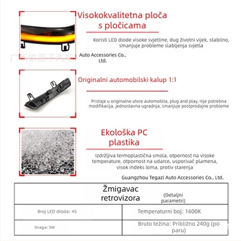 LED signalna lampica za ogledalo retrovizora VW Golf 5 MK5 – 12V, 5W, 1600K, model F04