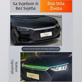 Dekorativno svjetlo za poklop motora s dinamičkim učinkom protoka svjetla - silikon, 12V, 10W, model MKS-54698