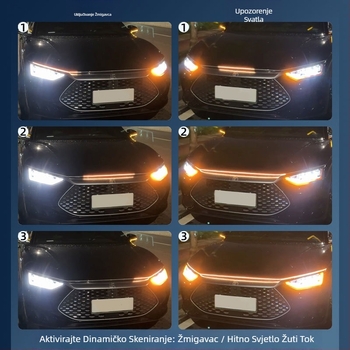 Dekorativno svjetlo za poklop motora s dinamičkim učinkom protoka svjetla - silikon, 12V, 10W, model MKS-54698