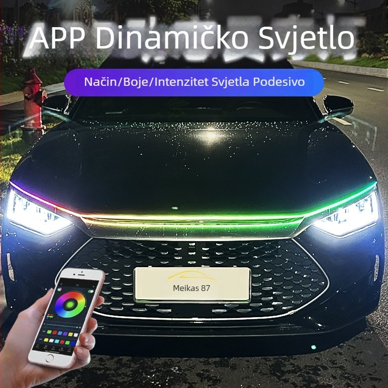 Dekorativno svjetlo za poklop motora s dinamičkim učinkom protoka svjetla - silikon, 12V, 10W, model MKS-54698