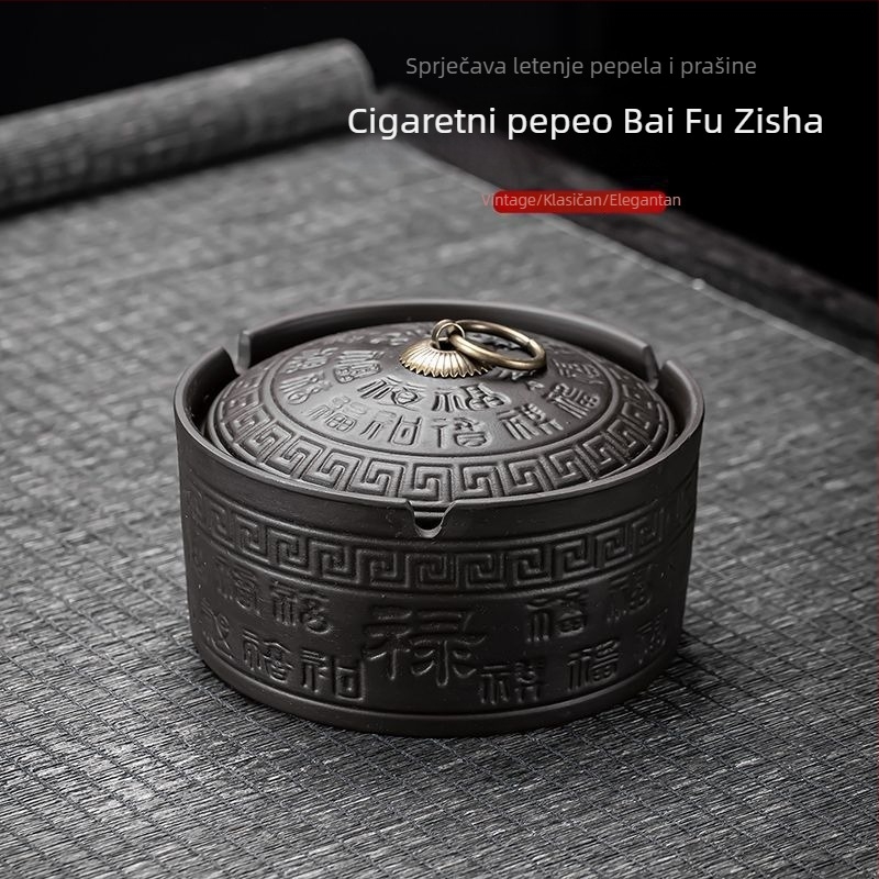 Keramički pepelnjak s privjeskom za ključeve, višekratna upotreba, bez ispisa logotipa