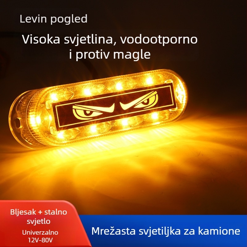 LED bljeskalice za automobile i kamione, svjetla na rešetki i kutna svjetla, 12–24V, ABS kućište, trajanje 50 000 sati