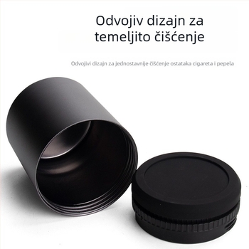 Automobilska pepeljara od aluminijske legure – poklopac s jednim gumbom, brušeni završetak, prilagodljiva obrada (Aluminijska legura; Model: In-car ashtray; Brušeni završetak; Prilagodljiva obrada)