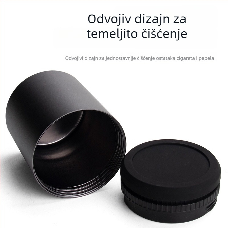 Automobilska pepeljara od aluminijske legure – poklopac s jednim gumbom, brušeni završetak, prilagodljiva obrada (Aluminijska legura; Model: In-car ashtray; Brušeni završetak; Prilagodljiva obrada)