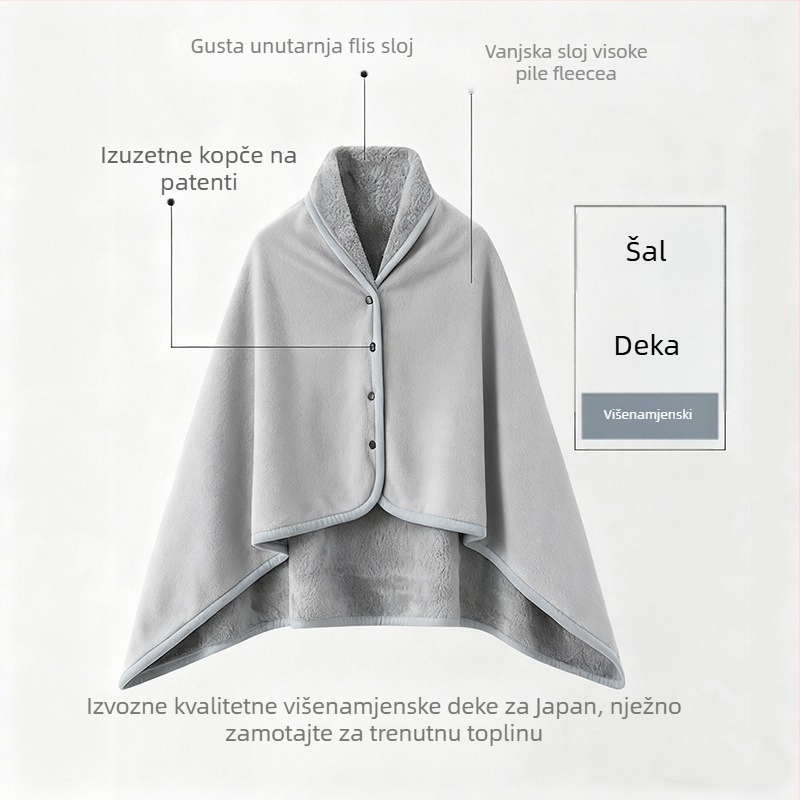 Zimski šal-ćebe s japanskim i korejskim stilom, 100% poliester, 280 g, proljeće i jesen, prilagodljiv