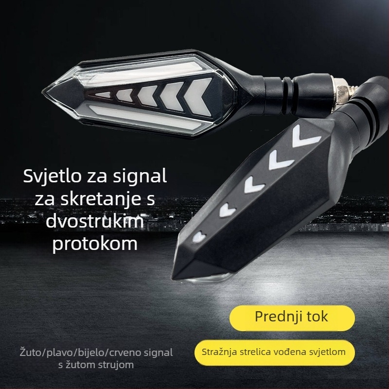 Motocikl LED pokazivač smjera s efektom tekuće vode, dvostrani, vodootporni, 12V, 1.4W