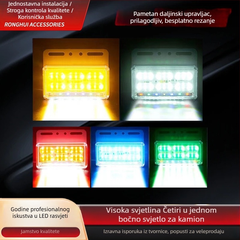 Četiri u jednom bočno svjetlo za kamion, LED 12-24V za prikolicu, signal skretanja i bočno marker svjetlo