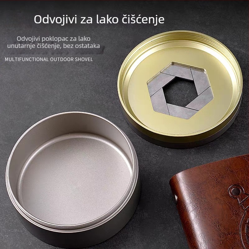 Metalni pepeljara za vozila, Camila, model Gl-yhg, okretna i s poklopcem, 200 g