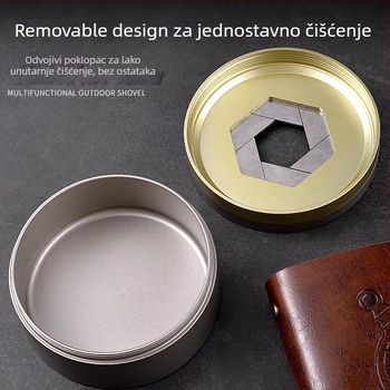 Pepelnik od aluminijske legure – rotirajući, s poklopcem, mogućnost ispisivanja logotipa, prilagodba dostupna, pogodna za dom i automobil