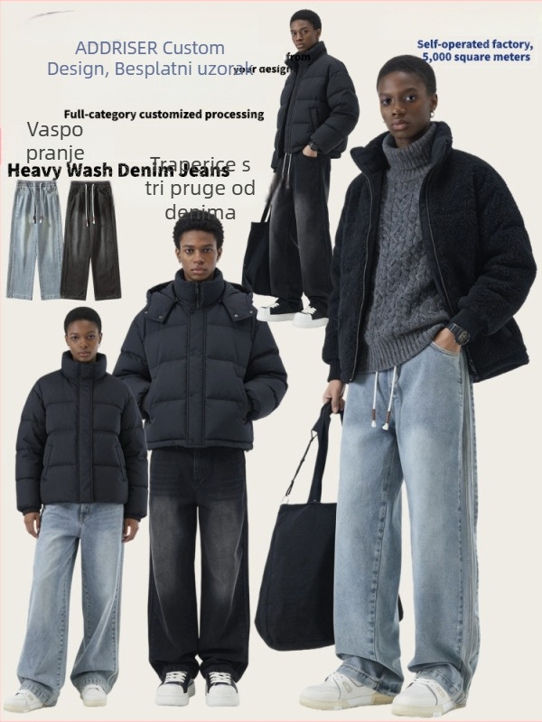 Addriser muške traperice s fleece podstavom, ravni kroj, srednji struk, isprani denim, sastav 60% pamuk, 20% poliester, 20% viskoza