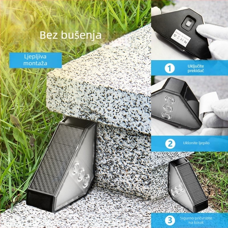 DS-W03 Solarni vrtni svjetiljka za vanjske stepenice – LED, IP65, 0.5W, 1.2V, 6–12 sati osvjetljenja