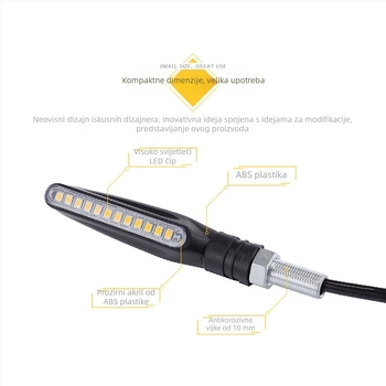LED migavac za motocikl – skretanje, 12V, ABS/akril, Model CY2019011501, prilagodljivo