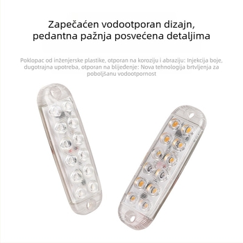 LED upozoravajuće svjetlo za kamione – 12LED, dvostruki red, 12–80V, aluminijska podloga + akrilna maska