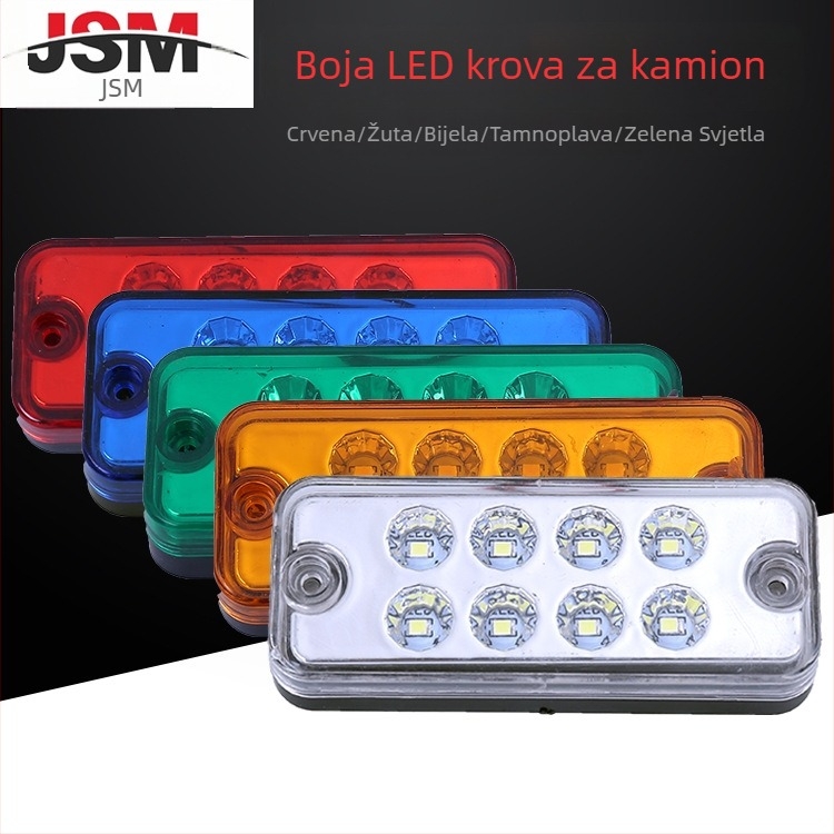 24V8 LED bočno svjetlo kamiona – LED, 8 LED-ova, kućište od polikarbonata, 6000K, za kamione i kombije