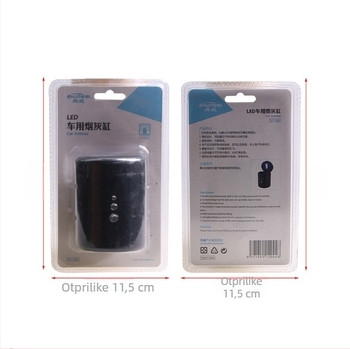 Auto pepeljara s otpornošću na vatru i LED osvijetljenim poklopcem, model SD-1204, materijal ABS-PC-PBT, težina 126 g