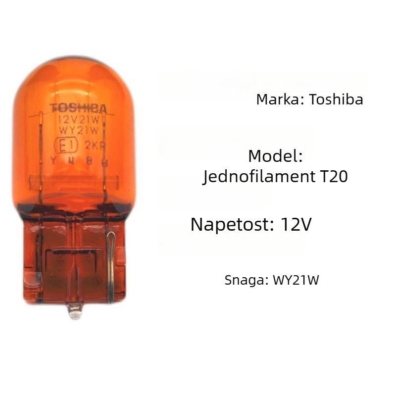 T20 monofilamentna auto žarulja za migavac WY21W, 12V, 21W, halogen, 2000K