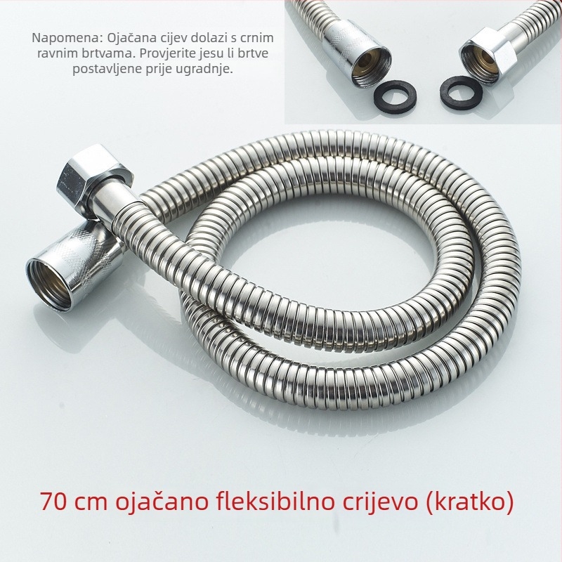 Tuš crijevo za frizerski salon s dvostrukim kopčama – 201 nehrđajući čelik, model 1, CUPC