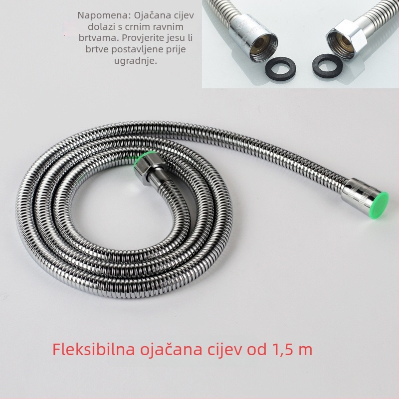 Tuš crijevo za frizerski salon s dvostrukim kopčama – 201 nehrđajući čelik, model 1, CUPC