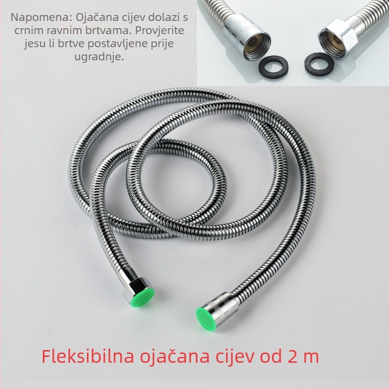 Tuš crijevo za frizerski salon s dvostrukim kopčama – 201 nehrđajući čelik, model 1, CUPC