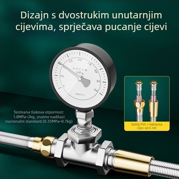 Konektor za tuš cijev i mlaznicu, 304 nehrđajući čelik, model 123, nominalni tlak 1,6 MPa, radna temperatura 0–100°C, ugradnja zatezanjem, moderni minimalistički stil