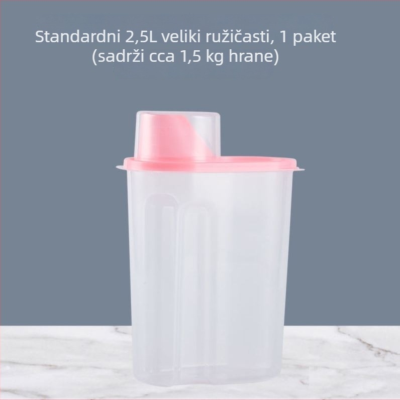 Spremnik za hranu za kućne ljubimce – zatvoren, otporan na vlagu, PP materijal, kapacitet 1.9–2.5 L, Kelly marka, licencirana privatna marka