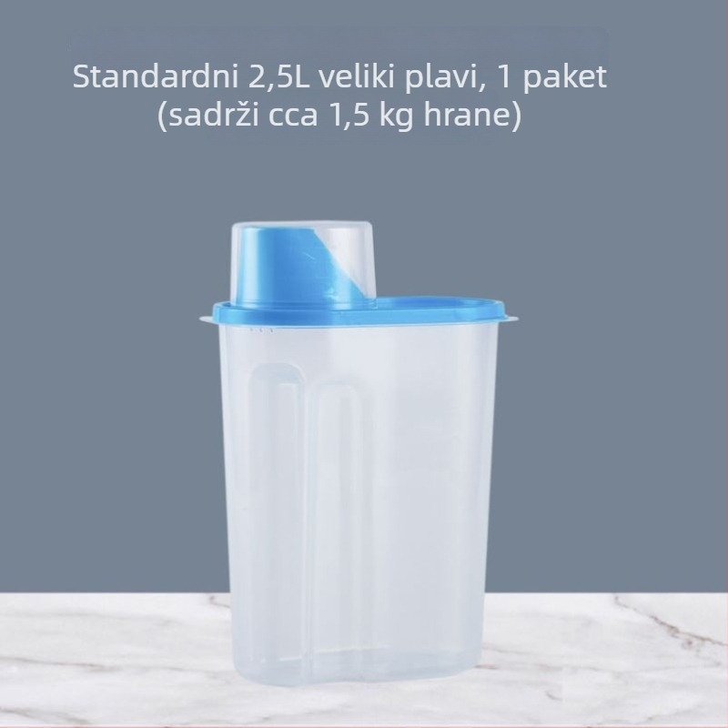 Spremnik za hranu za kućne ljubimce – zatvoren, otporan na vlagu, PP materijal, kapacitet 1.9–2.5 L, Kelly marka, licencirana privatna marka