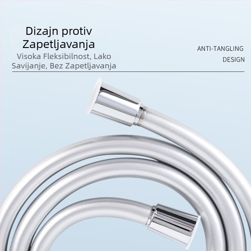PVC tuš cijev sa spiralnom instalacijom, bez zapetljavanja; materijal PVC, nazivni tlak 10, radna temperatura 50, priključak plastični