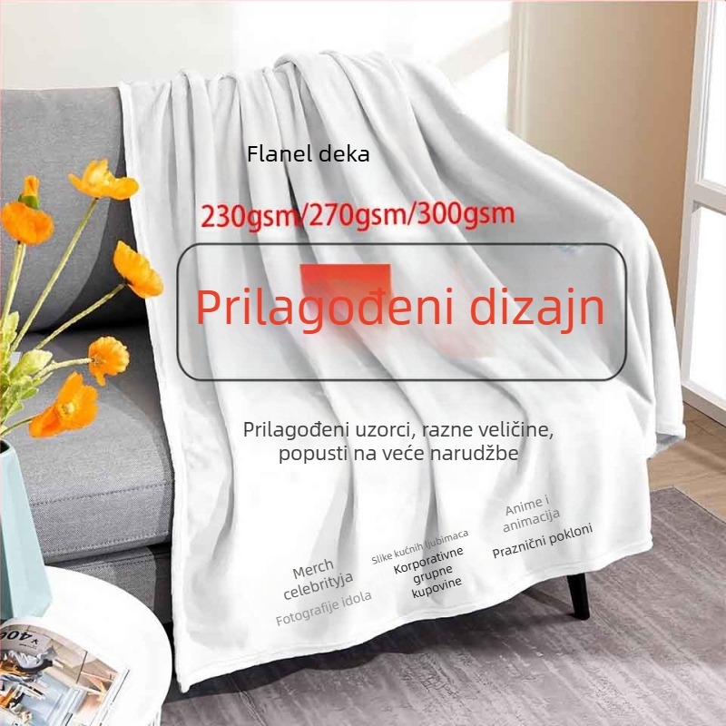 Poliesterska deka s digitalnim tiskom i prilagodbom uzorka (840 g, proljeće–jesen)
