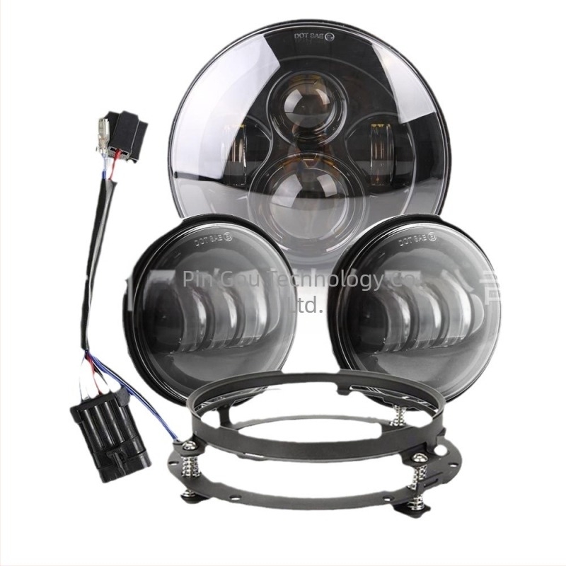 Set LED farova za Harley‑Davidson Road King: 7-inčni LED glavni far i 4,5-inčni magleni far s nosačima