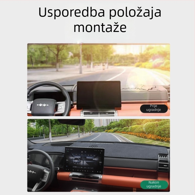 Semiš podloga za zaštitu od sunca središnjeg instrument ploče, kompatibilna s 25 modela Fangcheng Leopard Titanium 7