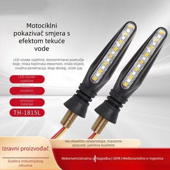 Motocikl LED dnevna svjetla s usmjerenim signalima u stilu tekuće vode, 12V, TH-1815L, ABS