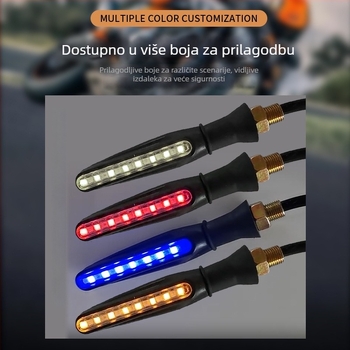 Motocikl LED dnevna svjetla s usmjerenim signalima u stilu tekuće vode, 12V, TH-1815L, ABS