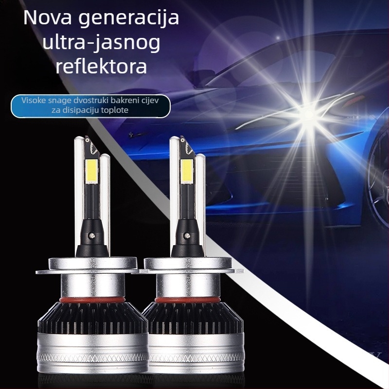 Automobilske LED svjetla visokog napona, kompatibilna s H1/H4/H7/H11/HB3, bakrena cijev, kompaktne veličine, ugrađen dekoder, visoki i niski snop
