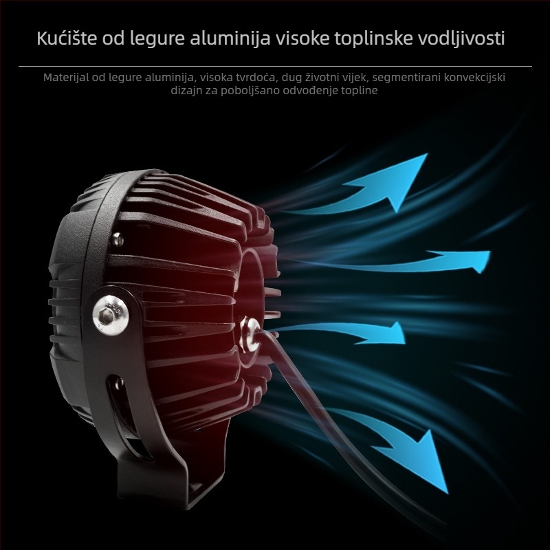 LED reflektor prednjeg branika za off-road vozilo — 60W, 3500lm, usmjeren snop, aluminijska legura + nehrđajući čelik, trajnost >50.000 sati