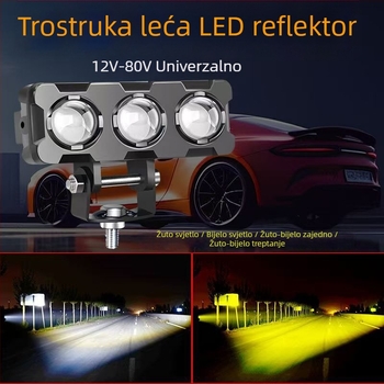 LED far za električna vozila – Model C26, kućište od livenog aluminija, širok napon 9–80V, 3A struja, izuzetno jasni LED reflektor