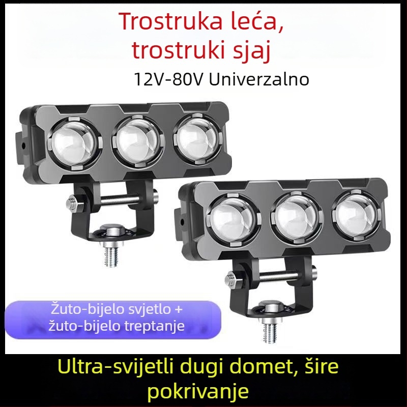 LED far za električna vozila – Model C26, kućište od livenog aluminija, širok napon 9–80V, 3A struja, izuzetno jasni LED reflektor