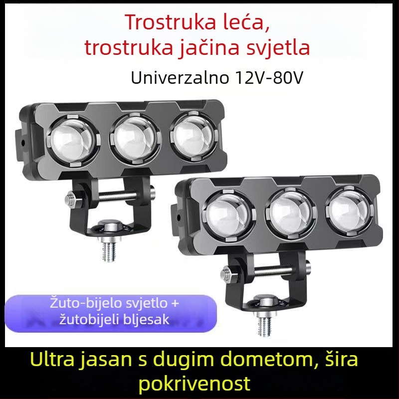 LED far za električna vozila – Model C26, kućište od livenog aluminija, širok napon 9–80V, 3A struja, izuzetno jasni LED reflektor