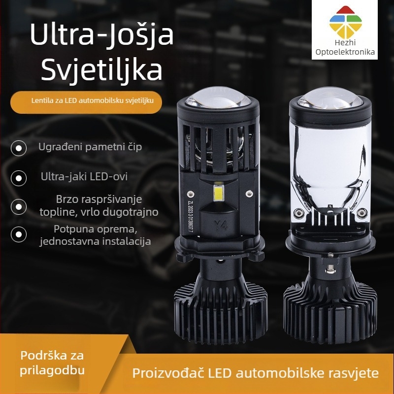 LED glavna svjetla automobila s dvostrukom lećom za daljinsko i blizu svjetla, Y4-H4, 24W, 24V, 4200 lm, aluminijska legura