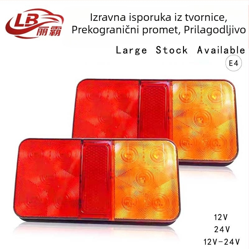 Zadnje svjetlo kamiona, 10 LED, kućište ABS/AS, 5W, 12V/24V, 2835 LED, univerzalna kompatibilnost (10LED; 5W; 12V/24V; 2835 LED; ABS/AS)