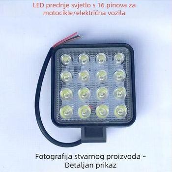 LED prednja radna svjetiljka s 16 LED, model HN-746-1, 10-30V, PC kućište, za univerzalna teška vozila
