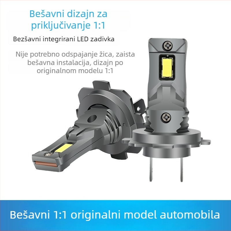 H7 LED glavna svjetla za automobil – 26W, 9–12V, 5000 lm, IP68, aluminijsko kućište