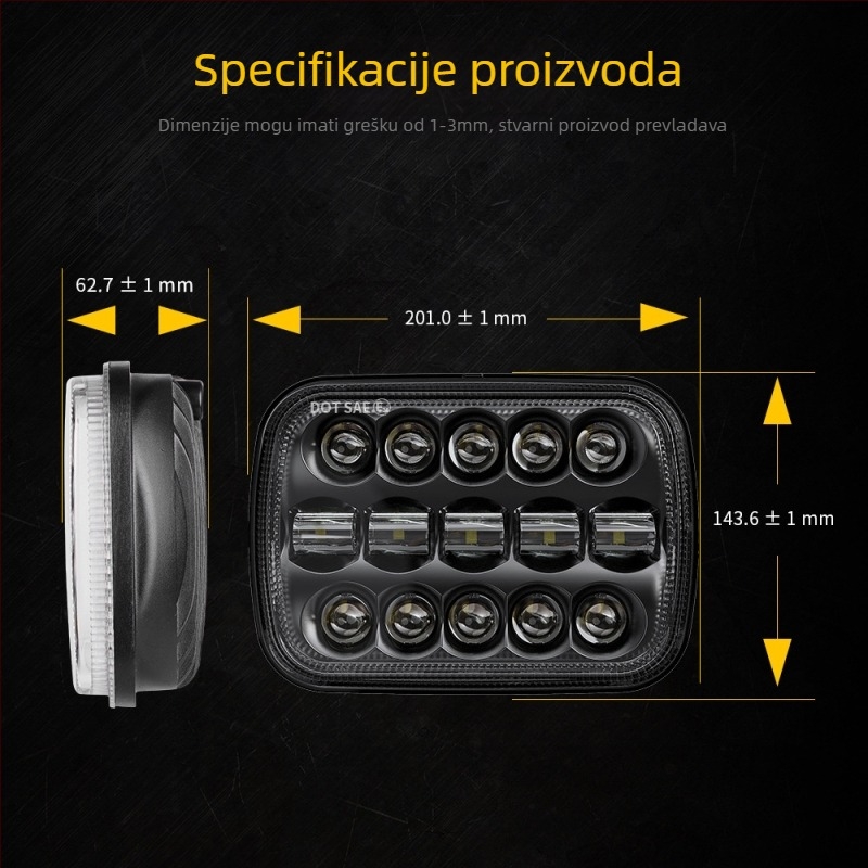 Chengguang LED prednja svjetla za Wrangler/JEEP s Osram LED, 95W, 12V, IP65, kućište od lijevanog aluminija