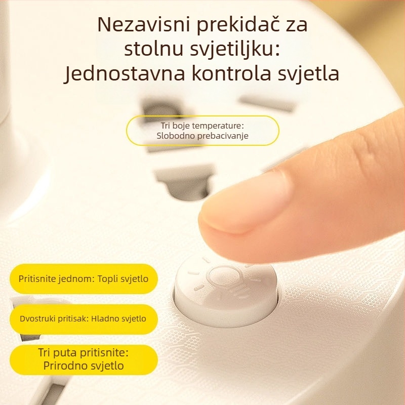 Stolna lampa s USB punjenjem, ugrađena baterija, svjetlo za zaštitu očiju, glasovno upravljanje, CRI ≥95, napon ≤36V